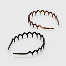 Load image into Gallery viewer, Zig Zag Headband 2pc - Black & Tort