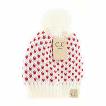 Load image into Gallery viewer, Kids Heart Knit Pom Beanie for Children