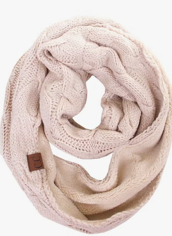 CC. Knitted Sherpa Scarves