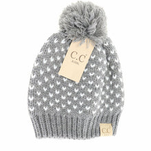 Load image into Gallery viewer, Kids Heart Knit Pom Beanie for Children