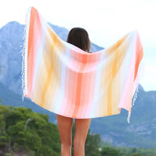 Load image into Gallery viewer, Orange Rainbow Beach Towel