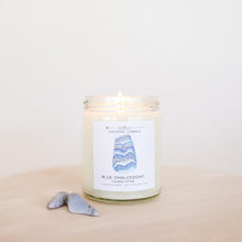 Load image into Gallery viewer, Jax Kelly Blue Chalcedony Crystal Candle