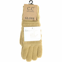 Load image into Gallery viewer, Women&#39;s Knit CC Gloves with Fuzzy Lining
