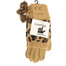 Load image into Gallery viewer, Leopard Print Cuffed CC Gloves with Pom
