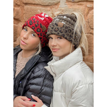 Load image into Gallery viewer, Matching Cuff Leopard Print CC Beanie Tail
