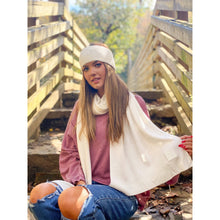 Load image into Gallery viewer, Solid Ribbed Knit CC Scarf with Rubber Patch
