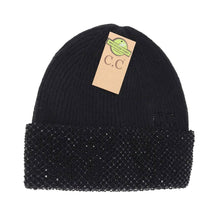 Load image into Gallery viewer, C.C Rhinestone Net Cuff Beanie
