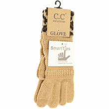 Load image into Gallery viewer, Solid Cable Knit Leopard Cuff CC Gloves
