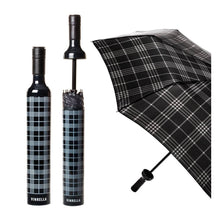 Load image into Gallery viewer, Black Plaid Bottle Umbrella
