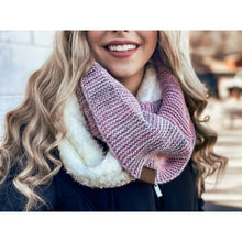 Load image into Gallery viewer, Popcorn Heathered Sherpa Lined Knit Scarf
