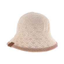 Load image into Gallery viewer, Diamond Lace Knitted Reversible C.C Cloche Bucket Hat
