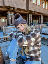 Load image into Gallery viewer, Allover Clear Sequin Faux Fur Pom C.C Beanie
