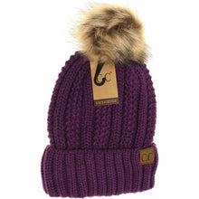 Load image into Gallery viewer, Fuzzy Lined Fur Pom CC Beanie
