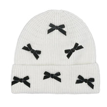 Load image into Gallery viewer, Mini Velvet Bow Cuff C.C Beanie
