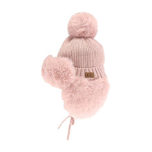 Load image into Gallery viewer, Thick Knitted Trapper Pom C.C Beanie
