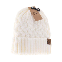 Load image into Gallery viewer, Lattice Knit Cuff C.C Beanie
