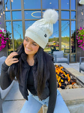 Load image into Gallery viewer, Pearl Embellished Cuff Faux Fur Pom C.C Beanie
