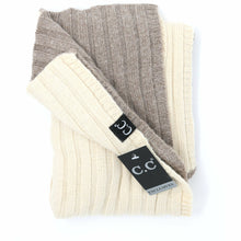 Load image into Gallery viewer, CC Exclusive-Black Label Two Tone Ribbed Knit Infinity Scarv
