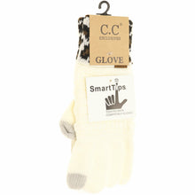 Load image into Gallery viewer, Solid Cable Knit Leopard Cuff CC Gloves
