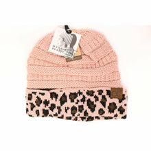 Load image into Gallery viewer, Matching Cuff Leopard Print CC Beanie Tail

