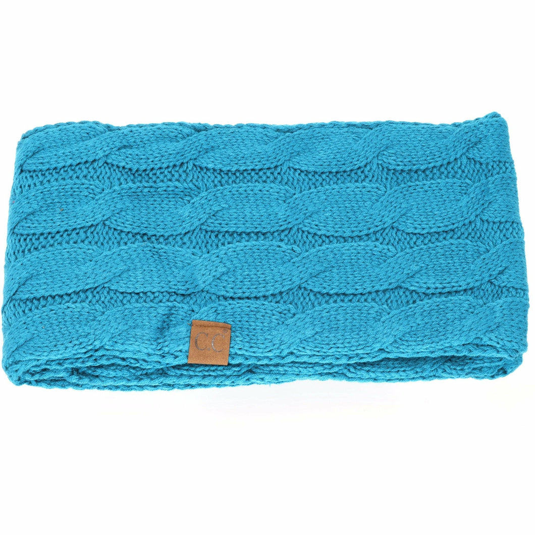 Fuzzy Lined Solid Cable Knit CC Infinity Scarf
