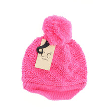 Load image into Gallery viewer, Baby Brim Beanie Hat with Pom
