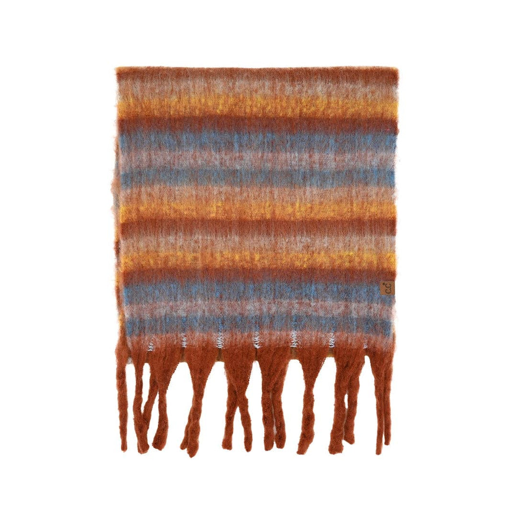 Horizontal Multi Color Stripe C.C Scarf