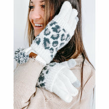 Load image into Gallery viewer, Leopard Print Cuffed CC Gloves with Pom

