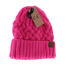 Load image into Gallery viewer, Lattice Knit Cuff C.C Beanie
