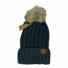 Load image into Gallery viewer, Fuzzy Lined Fur Pom CC Beanie
