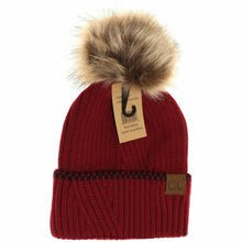Load image into Gallery viewer, Ribbed Knit Beanie with Accented Cuff
