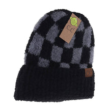 Load image into Gallery viewer, Boucle Checkered Patterned C.C Beanie

