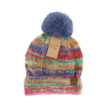 Load image into Gallery viewer, Space Dye Faux Fur Pom C.C Beanie
