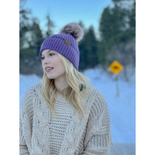 Load image into Gallery viewer, Ribbed Knit Beanie with Accented Cuff
