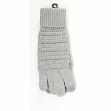 Load image into Gallery viewer, Metallic Cable Knit CC Gloves

