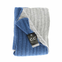 Load image into Gallery viewer, CC Exclusive-Black Label Two Tone Ribbed Knit Infinity Scarv
