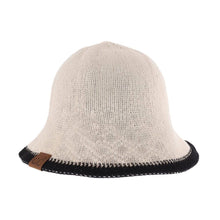 Load image into Gallery viewer, Diamond Lace Knitted Reversible C.C Cloche Bucket Hat
