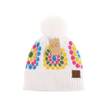 Load image into Gallery viewer, C.C Flower Pattern Pom Beanie
