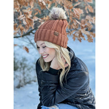 Load image into Gallery viewer, Fuzzy Lined Fur Pom CC Beanie
