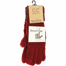 Load image into Gallery viewer, Solid Cable Knit Leopard Cuff CC Gloves
