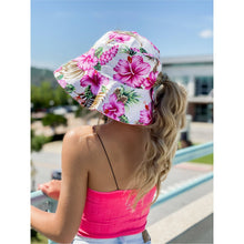 Load image into Gallery viewer, Floral Reversible Ponytail Bucket Hat
