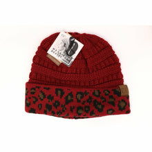 Load image into Gallery viewer, Matching Cuff Leopard Print CC Beanie Tail
