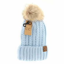 Load image into Gallery viewer, Fuzzy Lined Fur Pom CC Beanie
