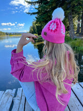 Load image into Gallery viewer, C.C Flower Pattern Pom Beanie
