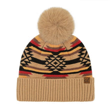 Load image into Gallery viewer, Aztec Patterned CC. Pom Beanie HTE0127

