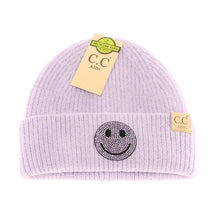 Load image into Gallery viewer, KIDS C.C Rhinestone Smiley Face Cuff Beanie
