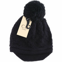 Load image into Gallery viewer, Baby Brim Beanie Hat with Pom

