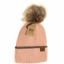 Load image into Gallery viewer, Ribbed Knit Beanie with Accented Cuff
