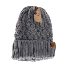 Load image into Gallery viewer, Lattice Knit Cuff C.C Beanie
