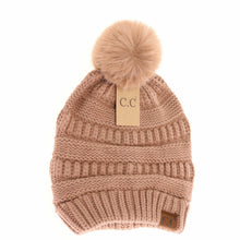 Load image into Gallery viewer, Super Soft Matching Fur Pom C.C Beanie
